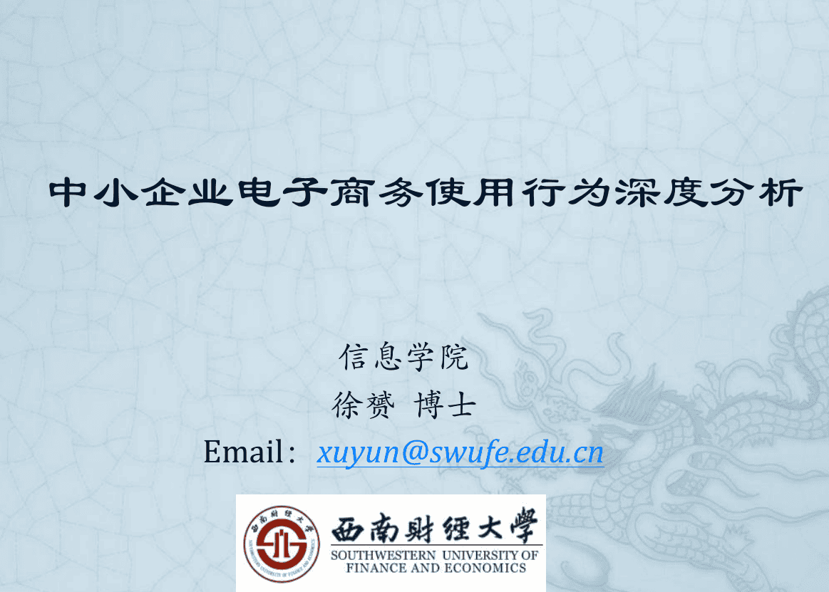 中小企业电子商务使用行为深度分析_电商运营教程