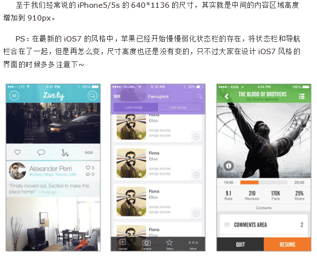 iOS界面设计尺寸规范 中文