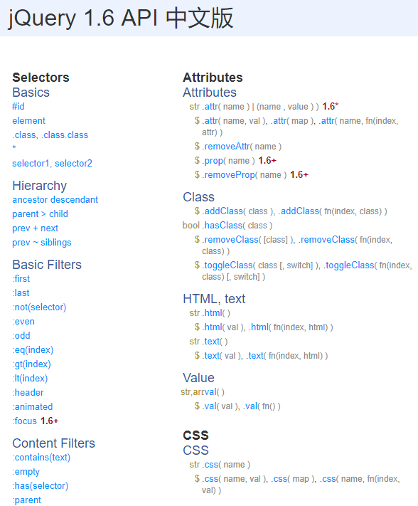 jQuery 1.6 API 中英文版打包_前端开发教程