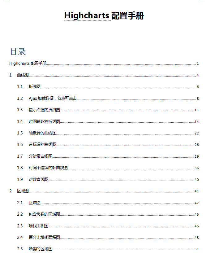 Highcharts配置手册 中文WORD版_前端开发教程