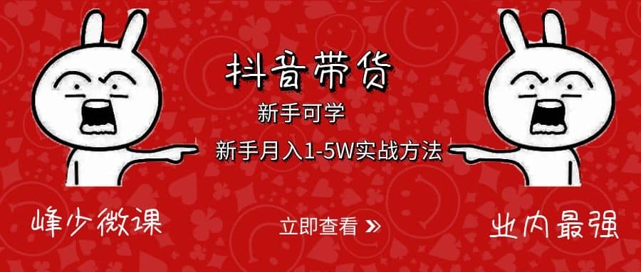 抖音带货：新手月入1-5W实战方法