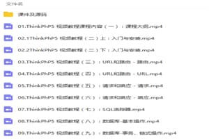 最新ThinkPHP5项目综合应用开发视频教程
