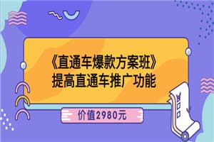 爱上黄昏《直通车爆款方案班》提高直通车推广功能：价值2980元