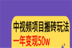 《老吴·中视频项目搬砖玩法，一年变现50w》目前看过的的最干货中视频玩法