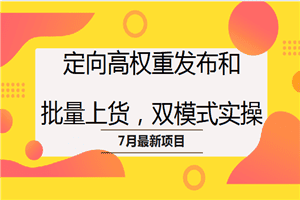 7月项目（2）定向高权重发布和批量上货，双模式实操
