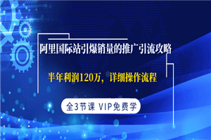 阿里国际站引爆销量的推广引流攻略，半年利润120万，详细操作流程