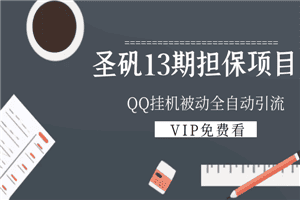 圣矾13期担保项目：QQ挂机被动全自动引流