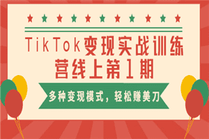 龟课TikTok变现实战训练营线上第1期，多种变现模式，轻松赚美刀