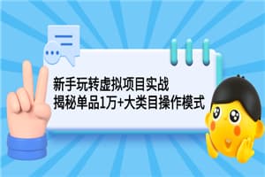 新手玩转虚拟项目实战，揭秘单品1万+大类目操作模式