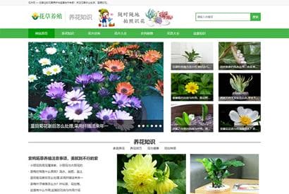 (带手机版数据同步)花卉养殖新闻资讯类织梦模板 绿色花草植物网站模板下载