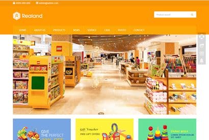 响应式食品百货英文外贸类网站源码 HTML5玩具外贸网站织梦模板