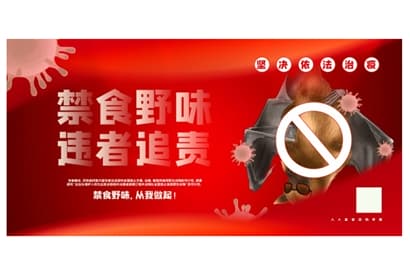 站长素材禁食野味违者追责提示海报